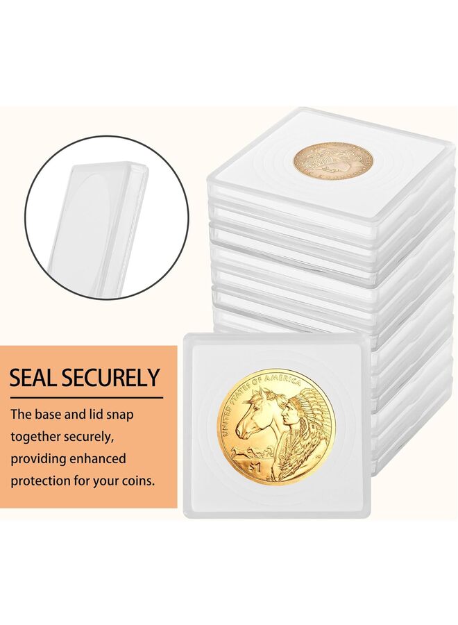 12 Pcs Coin Collection Cases, Adjustable Acrylic Coin Collection Cases, Coin Snap Holder, Protection Cases for Collectors, Coin Collection Supplies - Image 3