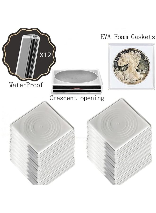 12 Pcs Coin Collection Cases, Adjustable Acrylic Coin Collection Cases, Coin Snap Holder, Protection Cases for Collectors, Coin Collection Supplies - Image 4