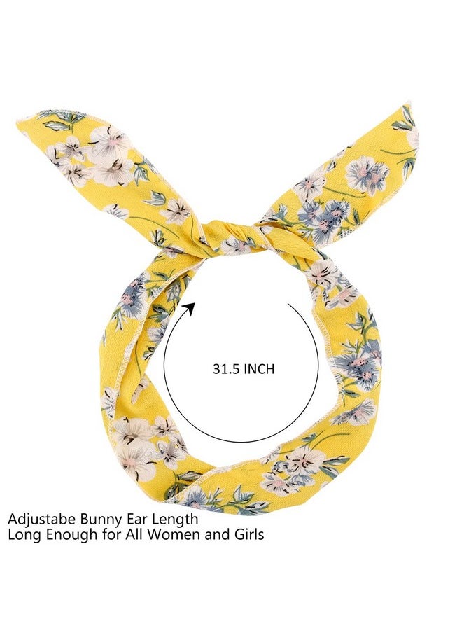 Hapdoo - Apdoo 9Pcs Wire Headband Tie Headband For Women Adjustable Wire Headbands For Women Wired Headbands Twist Headbands Fabric Floral Boho Bow Headbands For Women'S Hair - Image 1