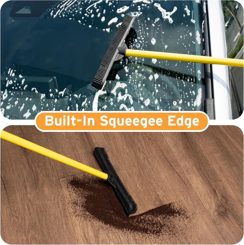 FURemover Original Plus Pet Hair Rubber Broom with Squeegee, with 61" Telescopic Handle for Carpet, Tile and Hardwood - Image 4