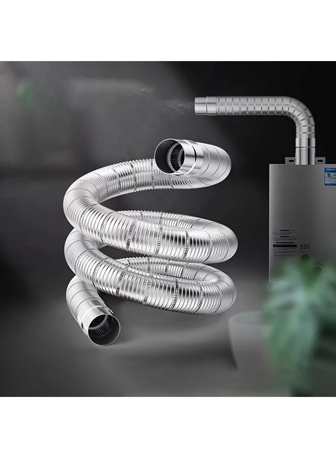 Stainless Steel Elbow Chimney Liner Bend Multi Flue Stove Pipe Stretching 50mm As Shown - Image 3