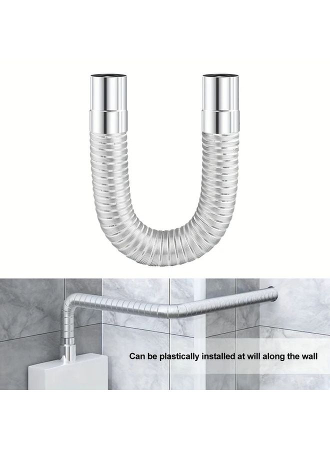 Stainless Steel Elbow Chimney Liner Bend Multi Flue Stove Pipe Stretching 50mm As Shown - Image 2