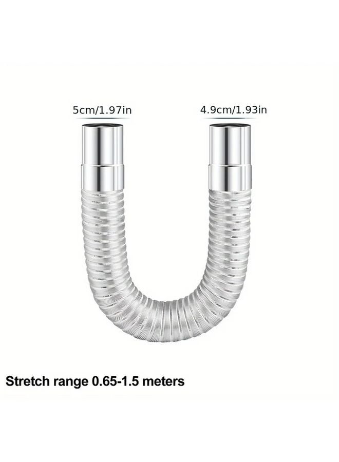 Stainless Steel Elbow Chimney Liner Bend Multi Flue Stove Pipe Stretching 50mm As Shown - Image 4