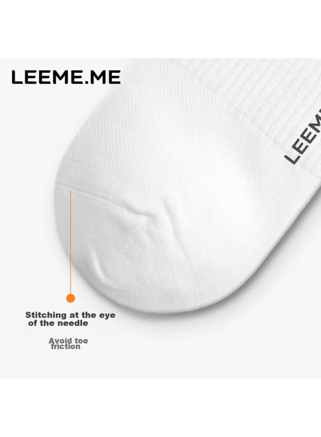 Leeme.me Grain Rice Socks Men's Autumn And Winter Men's Socks Breathable Men's Socks Casual Short Socks Mesh Socks 4 White - Image 1