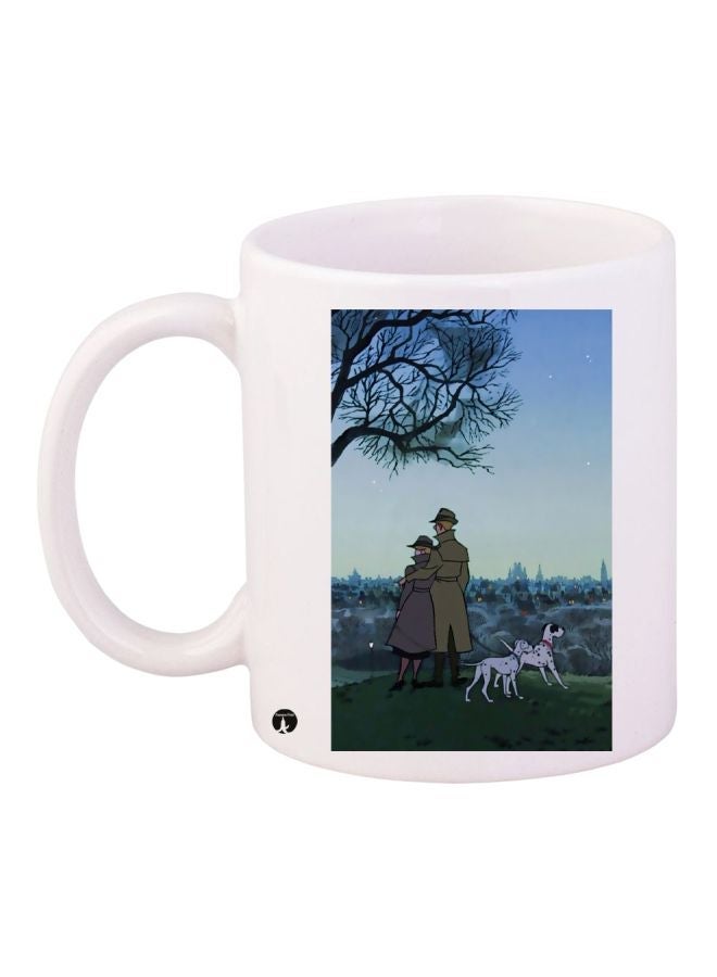 RYN Nature View Printed Coffee Mug White/Blue/Grey 11ounce
