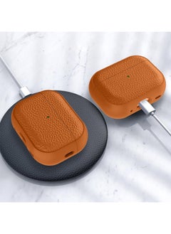 Generic Case Compatible with AirPods Pro 2 Leather Touch Design Protective Case with Hand Strap, Drop-Resistant, Shockproof (Orange)  - Image 5