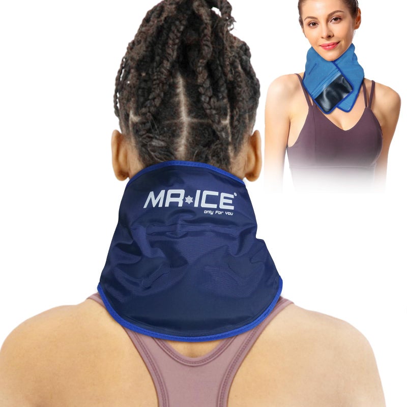 Mrice MR.ICE Neck Ice Pack Wrap for Injuries Reusable Cold Pack - Gel Ice Pack for Neck and Shoulders with Plush Backing - Cold Compress for Pain Relief, Swelling, Sport Injuries - Image 1