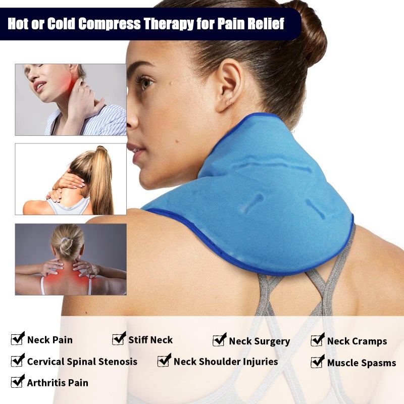 Mrice MR.ICE Neck Ice Pack Wrap for Injuries Reusable Cold Pack - Gel Ice Pack for Neck and Shoulders with Plush Backing - Cold Compress for Pain Relief, Swelling, Sport Injuries - Image 2
