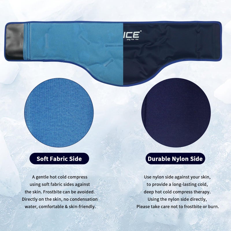 Mrice MR.ICE Neck Ice Pack Wrap for Injuries Reusable Cold Pack - Gel Ice Pack for Neck and Shoulders with Plush Backing - Cold Compress for Pain Relief, Swelling, Sport Injuries - Image 4