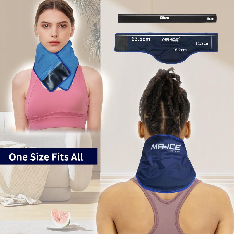 Mrice MR.ICE Neck Ice Pack Wrap for Injuries Reusable Cold Pack - Gel Ice Pack for Neck and Shoulders with Plush Backing - Cold Compress for Pain Relief, Swelling, Sport Injuries - Image 5