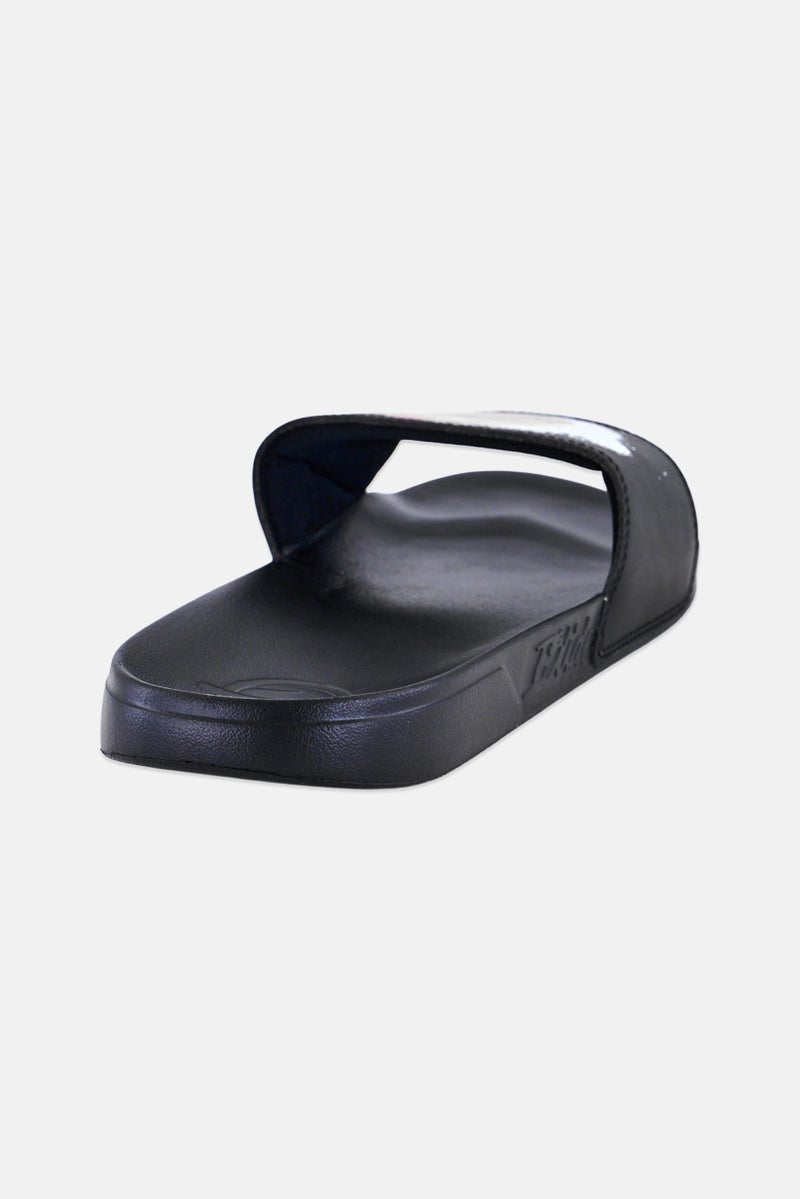 ISlide Men Miami Heat Spray Paint Slip On Slides, Black - Image 3