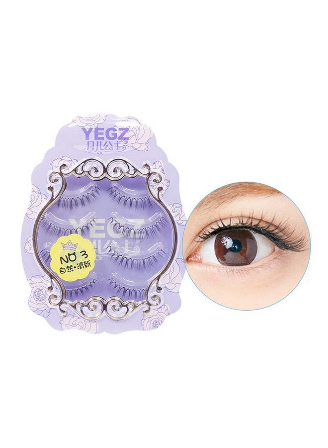 LASGOOS Fake Eyelashes Natural Look False Eye Lashes Daily Strip Cross Clear Band 4-6Mm Cross Lashes Invisible Band Lash For Wedding Daily Work Eye Makeup 4 Pairs N03 - Image 1