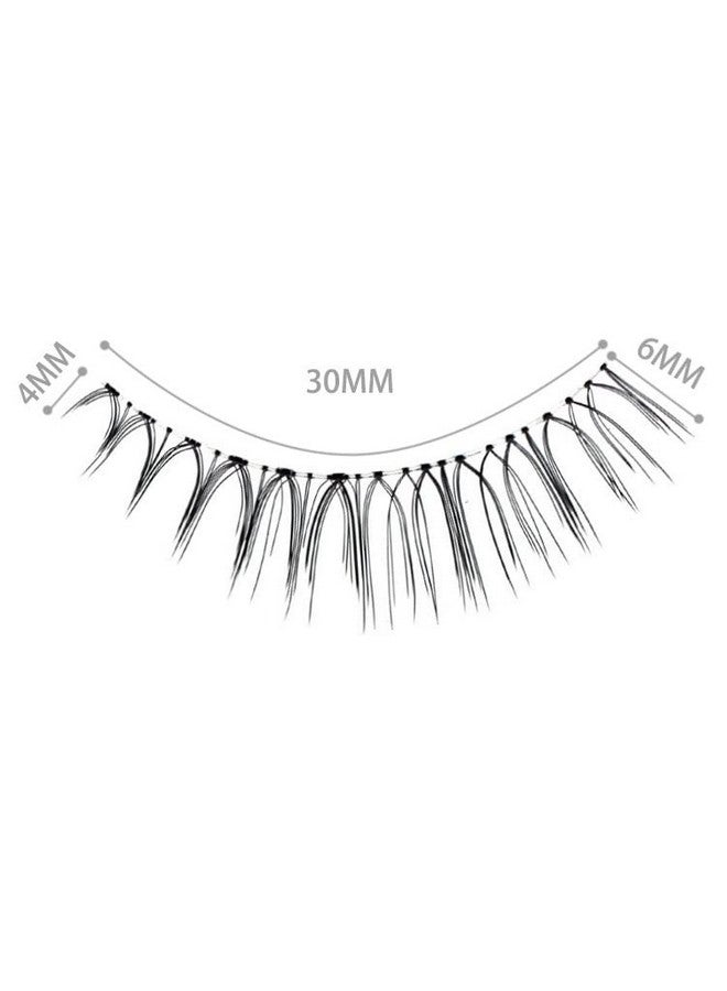 LASGOOS Fake Eyelashes Natural Look False Eye Lashes Daily Strip Cross Clear Band 4-6Mm Cross Lashes Invisible Band Lash For Wedding Daily Work Eye Makeup 4 Pairs N03 - Image 2