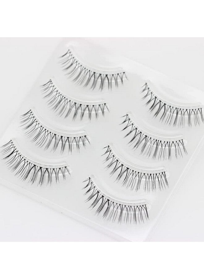 LASGOOS Fake Eyelashes Natural Look False Eye Lashes Daily Strip Cross Clear Band 4-6Mm Cross Lashes Invisible Band Lash For Wedding Daily Work Eye Makeup 4 Pairs N03 - Image 4