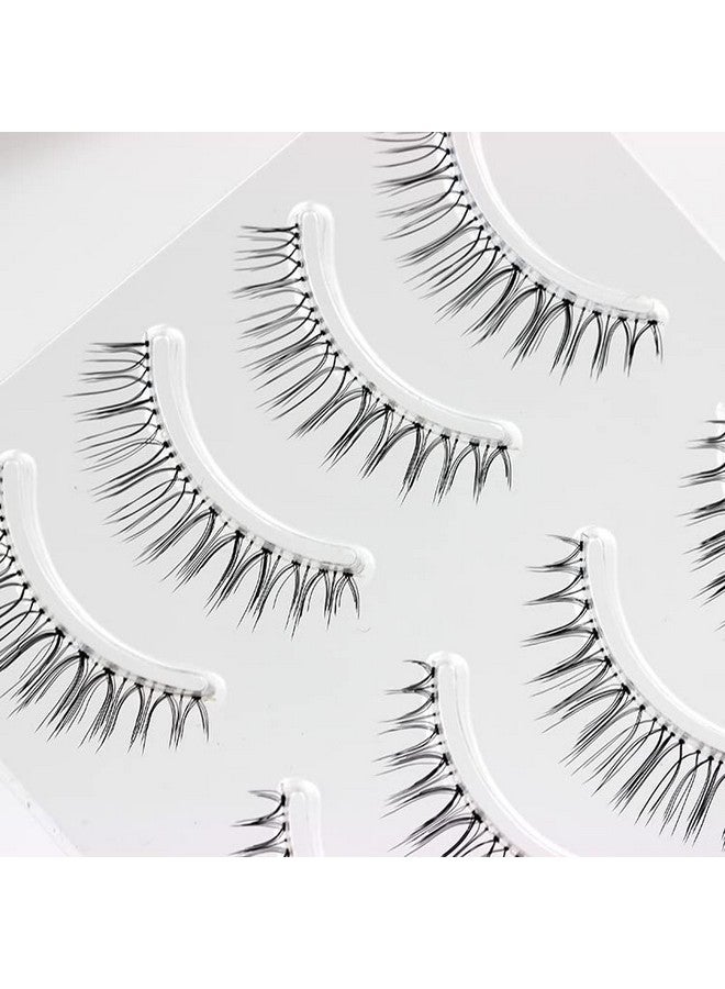 LASGOOS Fake Eyelashes Natural Look False Eye Lashes Daily Strip Cross Clear Band 4-6Mm Cross Lashes Invisible Band Lash For Wedding Daily Work Eye Makeup 4 Pairs N03 - Image 3