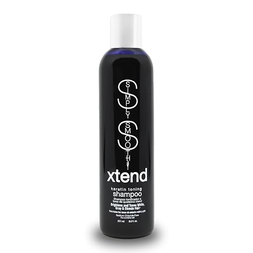 SIMPLY SMOOTH Xtend Keratin Toning Shampoo Color Depositing Purple Shampoo Brighten & Tone Blonde, Silver & Gray Hair Color Prevents Brassy & Yellow Tones For Color Treated Hair 8.5 Oz. - Image 1