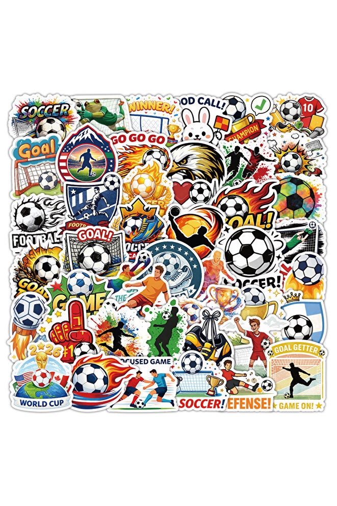 50PCS X2 50PCS World Football Stickers, Student Notebook Suitcase Car PVC Waterproof Decorative Art