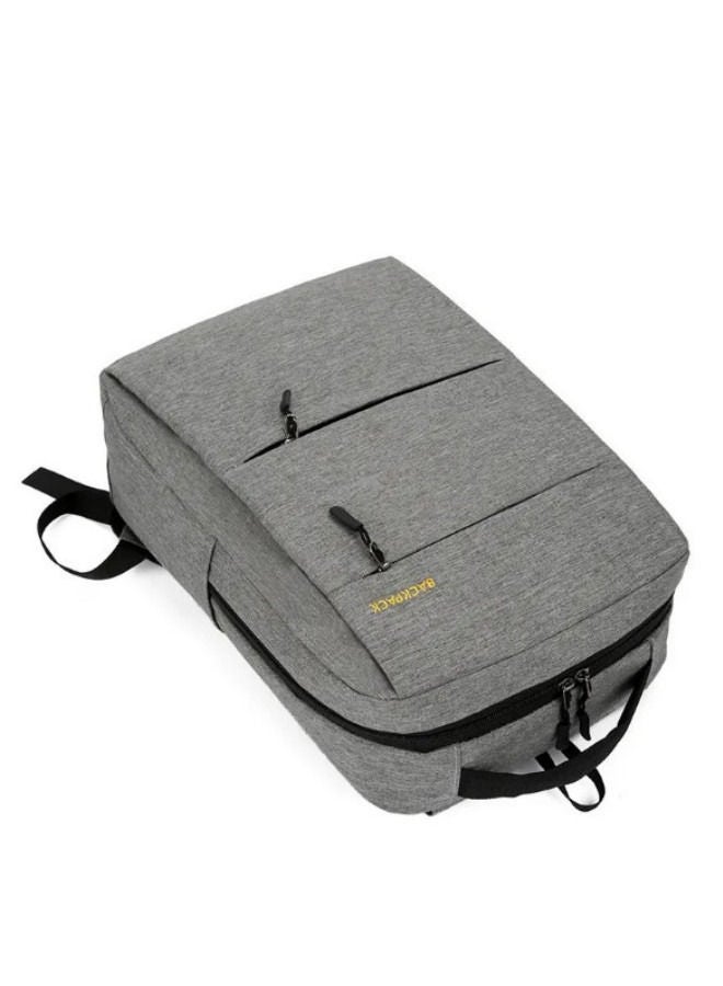 XiuWoo Bookbags Backpack Laptop Bag USB Charging - Grey/Black  - Image 2