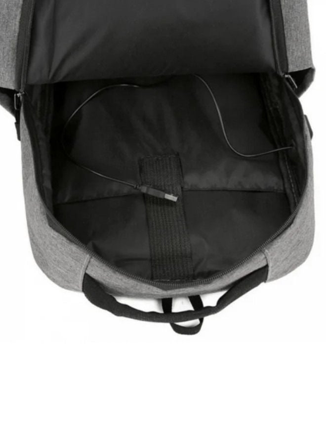 XiuWoo Bookbags Backpack Laptop Bag USB Charging - Grey/Black  - Image 4