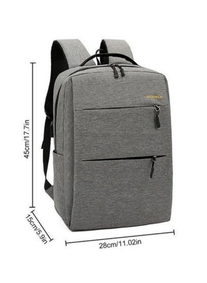 XiuWoo Bookbags Backpack Laptop Bag USB Charging - Grey/Black  - Image 3