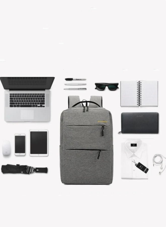 XiuWoo Bookbags Backpack Laptop Bag USB Charging - Grey/Black  - Image 5