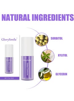 GlorySmile v34 Colour Corrector Purple Toothpaste Teeth Whitening Color Corrector Toothpaste Purple Teeth Whitener Teeth Whitening Booster Purple Whitening Toothpaste Teeth Whitener Tooth Stain Removal 30ml  - Image 5