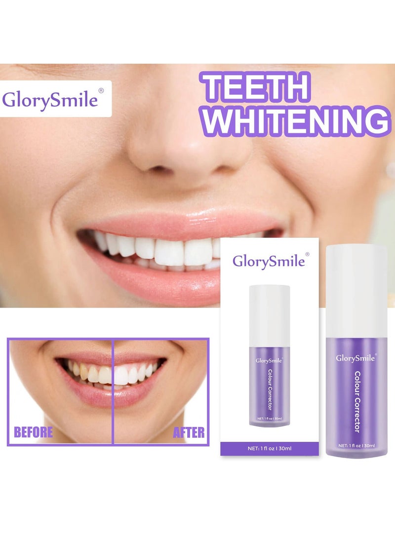 GlorySmile v34 Colour Corrector Purple Toothpaste Teeth Whitening Color Corrector Toothpaste Purple Teeth Whitener Teeth Whitening Booster Purple Whitening Toothpaste Teeth Whitener Tooth Stain Removal 30ml  - Image 4
