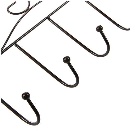 VAGHASIYA VAGHASIYA Steel Over The Door Hook Hanger 7 Hook Organizer Rack for Shirts Belts Towels No Drilling Required Black Over The Door Hook Rack The Door Hanger  - Image 2