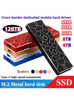 Generic For Mobile Solid-state Hard Disk Expansion Upgrade 500G-128TB External High-speed Mobile Hard Disk-Capacity:8TB-Interface:Blue  - Image 1