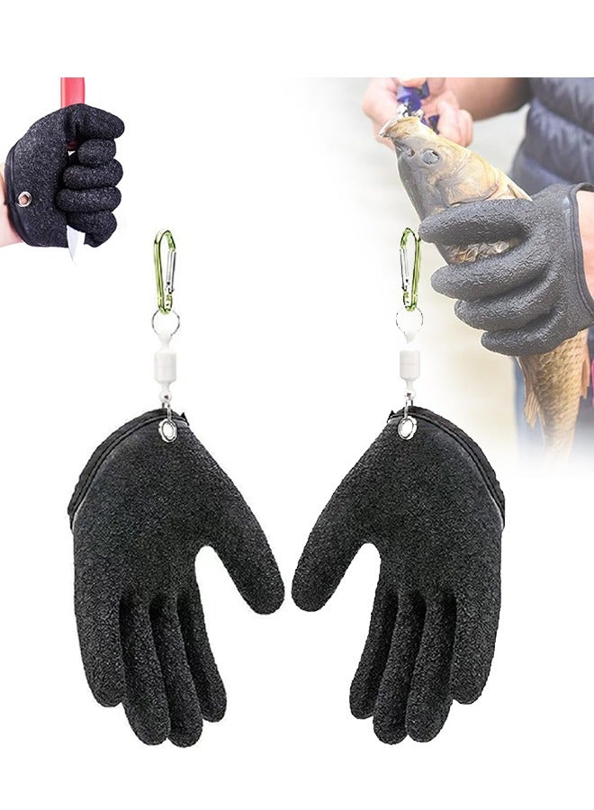 Generic Fishing Glove for Men with Magnet Release, Puncture Resistant Fish Glove for Handling, Catching, Cleaning 2 Pack - Image 1
