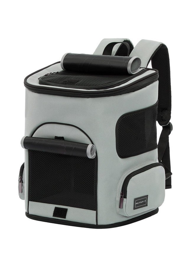 Petsfit Cat Carrier Backpack With Upgraded Waist Protection, Pet Carrier Backpack Designed For Small Dogs/Cats, Fully Ventilated Collapsible Dog Backpack For Outdoor Traveling Hiking Camping,Grey - Image 1