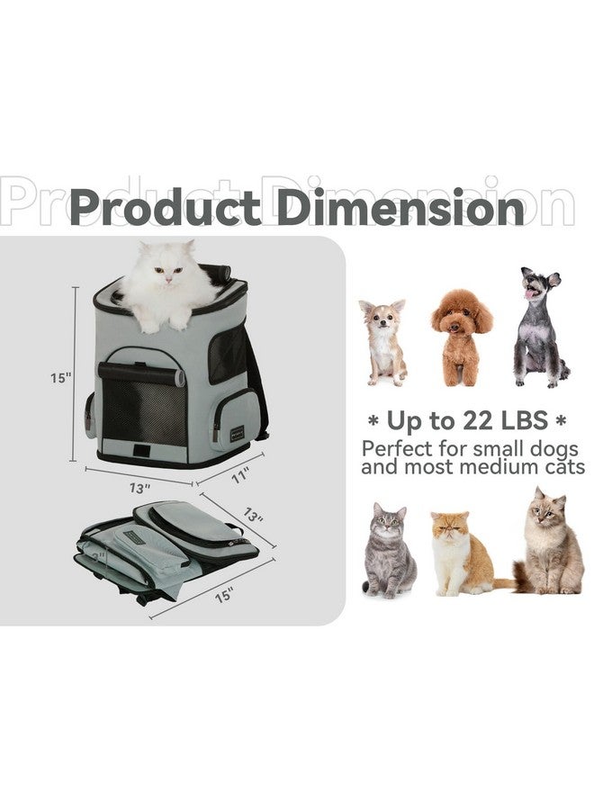 Petsfit Cat Carrier Backpack With Upgraded Waist Protection, Pet Carrier Backpack Designed For Small Dogs/Cats, Fully Ventilated Collapsible Dog Backpack For Outdoor Traveling Hiking Camping,Grey - Image 5