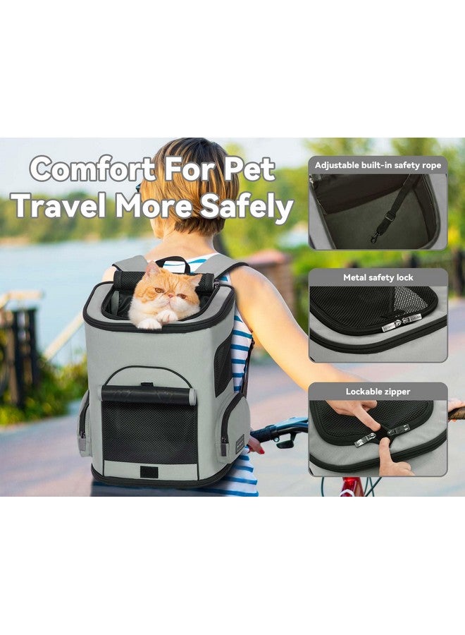 Petsfit Cat Carrier Backpack With Upgraded Waist Protection, Pet Carrier Backpack Designed For Small Dogs/Cats, Fully Ventilated Collapsible Dog Backpack For Outdoor Traveling Hiking Camping,Grey - Image 3