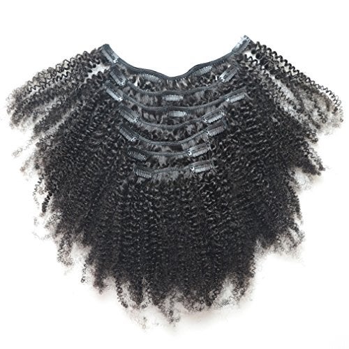 Luwigs Afro Kinky Curly 4B 4C Clip in Hair Extensions for African American Women Real Brazilian Virgin Human Hair Clip Ins Natural Color 7pcs/set (20 Inch, Afro Kinky Curly) - Image 2