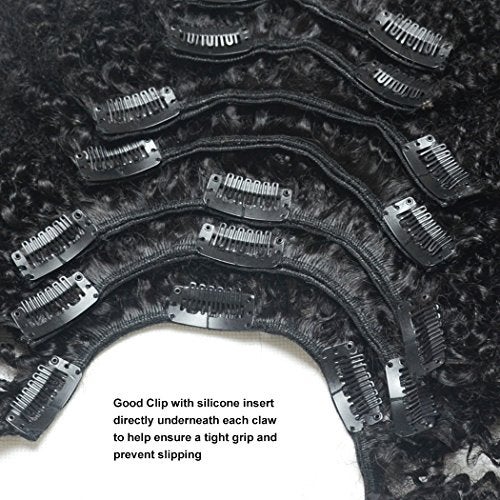 Luwigs Afro Kinky Curly 4B 4C Clip in Hair Extensions for African American Women Real Brazilian Virgin Human Hair Clip Ins Natural Color 7pcs/set (20 Inch, Afro Kinky Curly) - Image 4