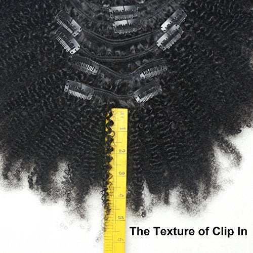 Luwigs Afro Kinky Curly 4B 4C Clip in Hair Extensions for African American Women Real Brazilian Virgin Human Hair Clip Ins Natural Color 7pcs/set (20 Inch, Afro Kinky Curly) - Image 5
