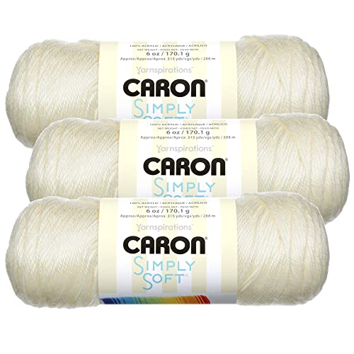 Caron Simply Soft Yarn Solids (3-Pack) Off White H97003-9702 - Image 1