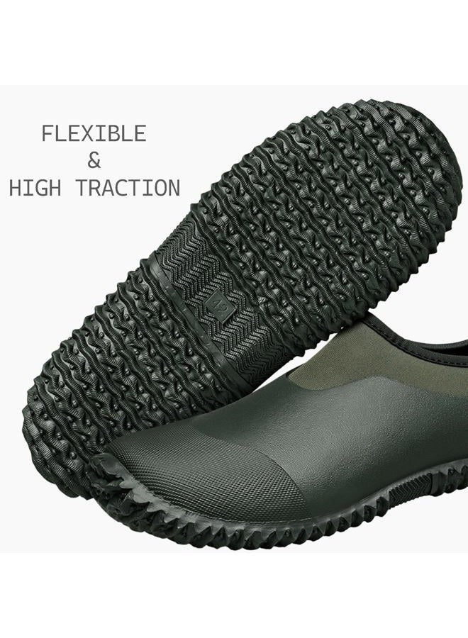 TENGTA Unisex Waterproof Garden Shoes Womens Rain Boots Mens Car Wash Footwear Dark Green 6 - Image 5