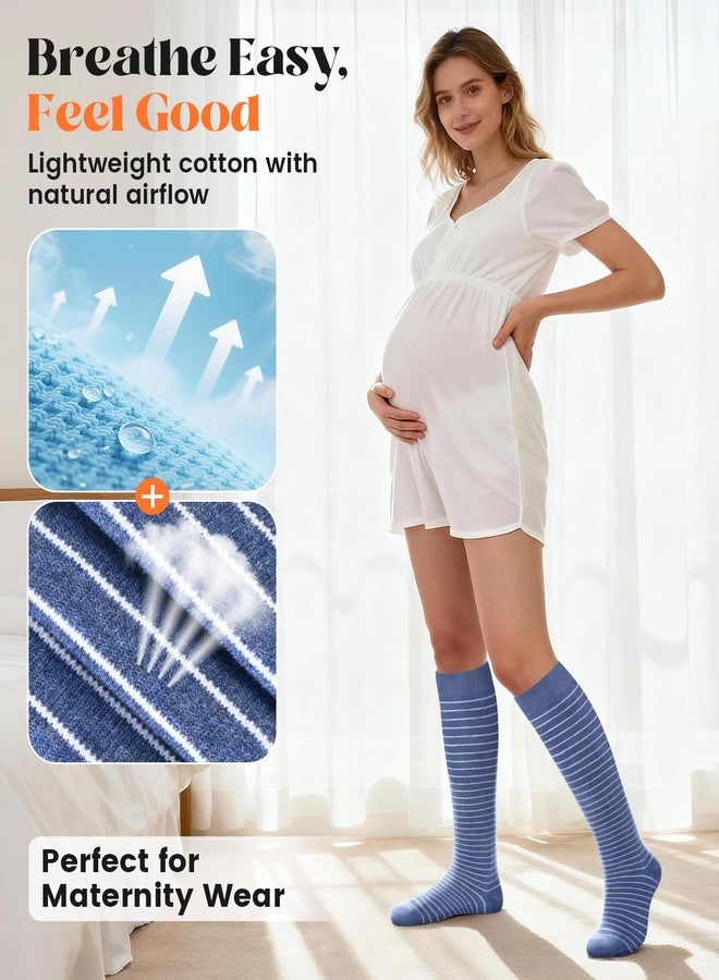 LEVSOX Cotton Compression Socks for Women Men 20-30 mmHg Knee High Cute Support Sock for Flying Nurses Pregnancy - Image 4