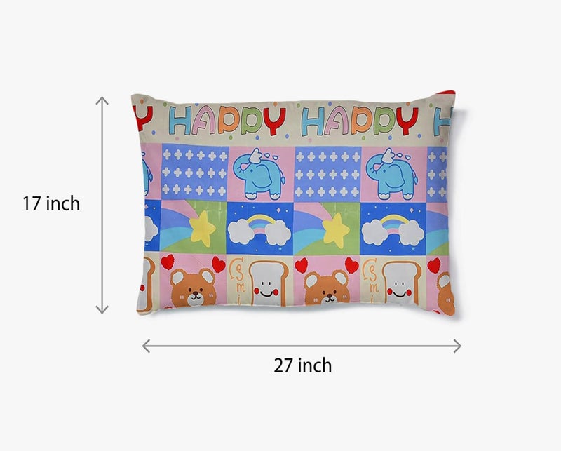 Filymore Happy Cartoon Printed Pillow Covers for Kids Room | Made with Pure Microfiber Soft & Skin Friendly Pillow Cases | Size (17 x 27 inch, Multi) Set of 2 Covers. - Image 4
