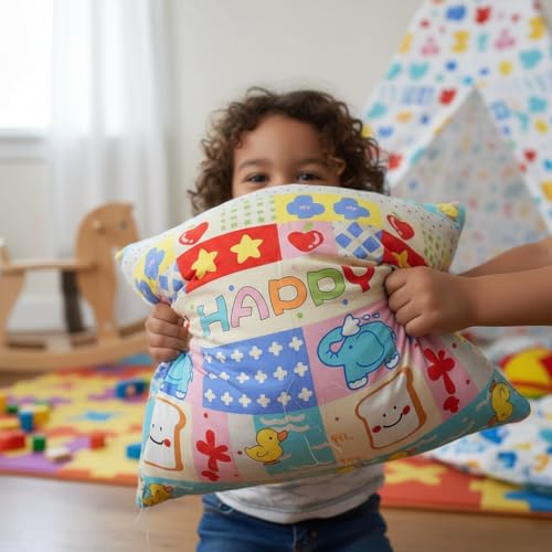 Filymore Happy Cartoon Printed Pillow Covers for Kids Room | Made with Pure Microfiber Soft & Skin Friendly Pillow Cases | Size (17 x 27 inch, Multi) Set of 2 Covers. - Image 3