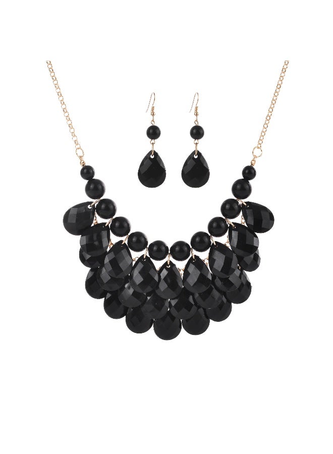 NIBEMINENT Beachy Charm European and American Water Drop Necklace Set