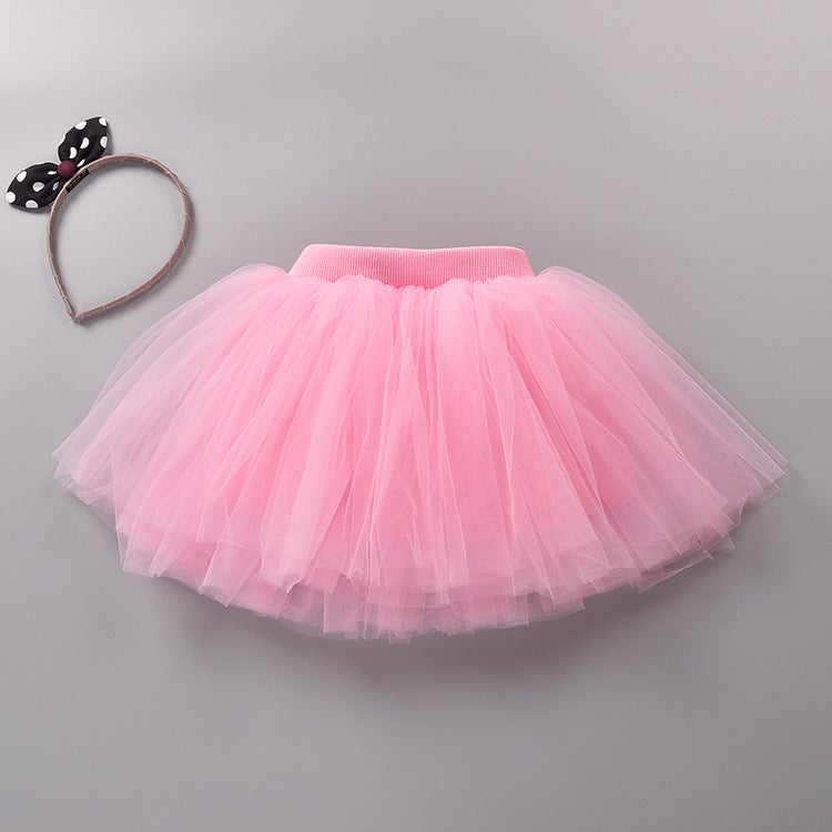 Princess Girl Gauze Skirt Baby Tutu Skirt Tutu Skirt Mesh Cake Skirt Kidsren's Day Dance Performance Skirt - Image 1