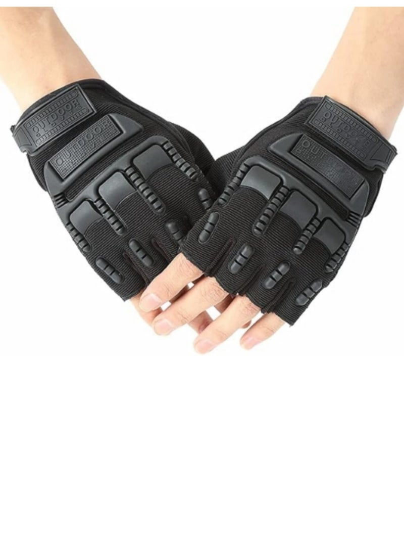 قفازات جلد نصف اصابع للأنشطة الرياضية والدراجات النارية - Image 1