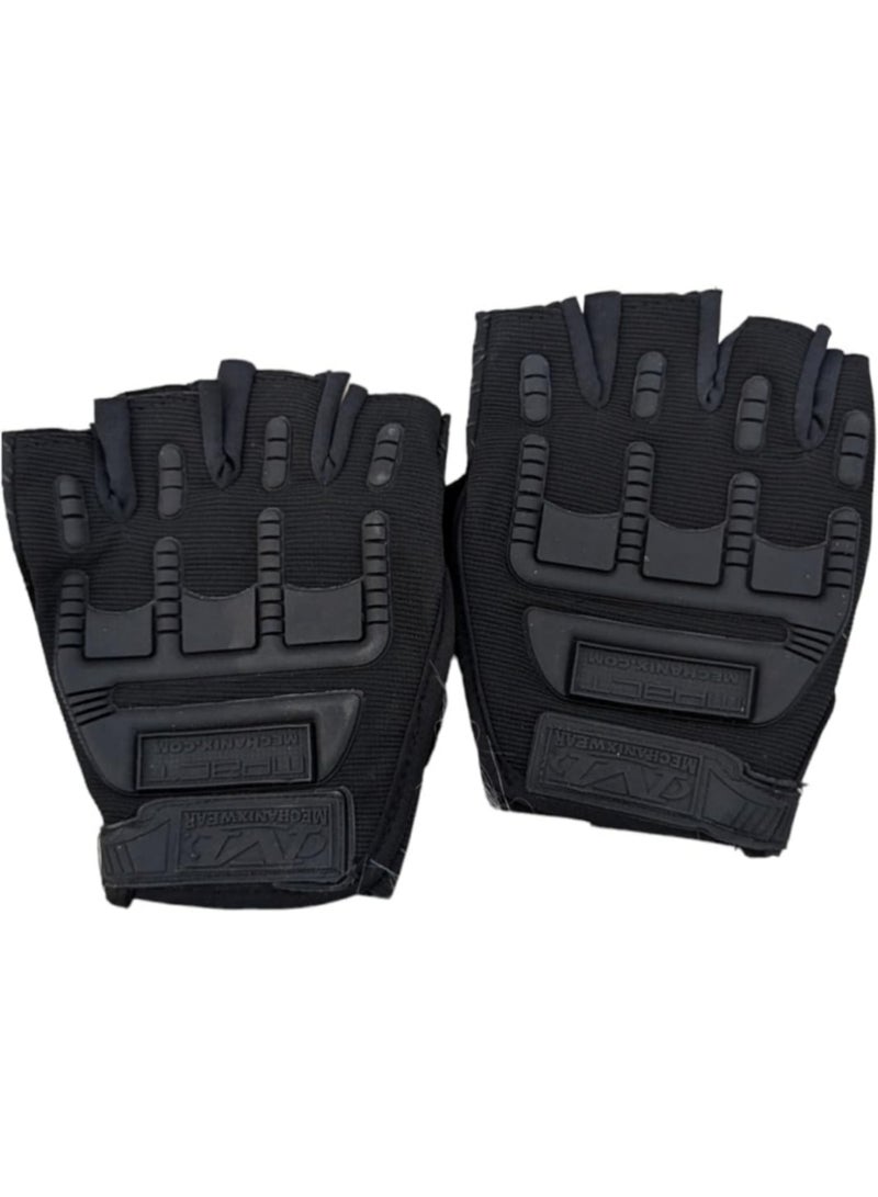 قفازات جلد نصف اصابع للأنشطة الرياضية والدراجات النارية - Image 2