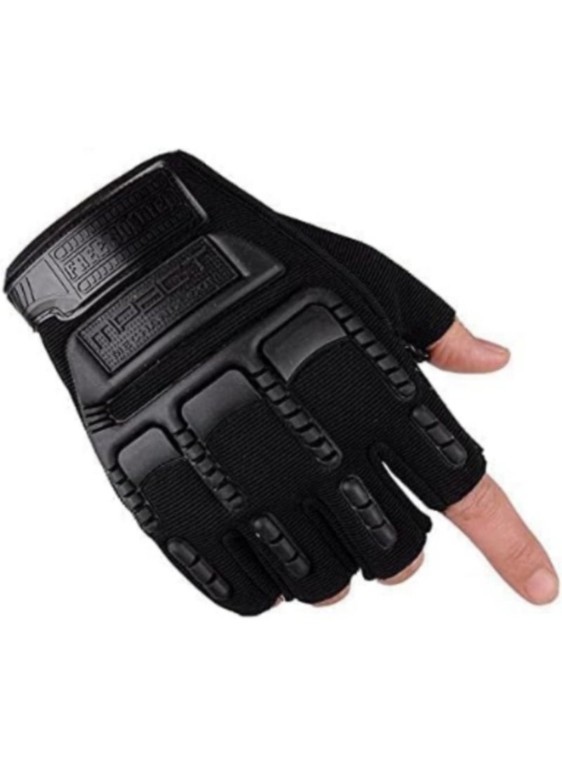 قفازات جلد نصف اصابع للأنشطة الرياضية والدراجات النارية - Image 3