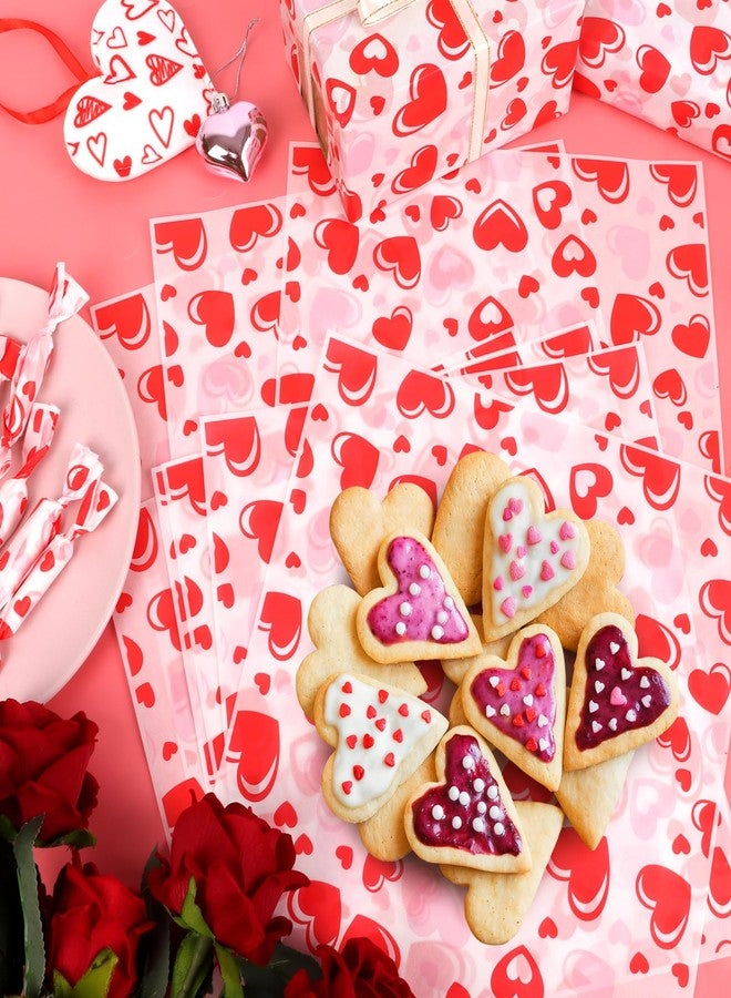 LOAVER 150 Pcs Valentine's Day Wax Paper Sheets for Food,Heart Greaseproof Waterproof Waxed Wrapping Tissue for Deli Baking Picnic Sandwich Cookies Oilproof Basket Liners (9.84 x 9.84 Inch) - Image 4