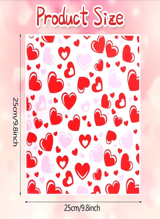 LOAVER 150 Pcs Valentine's Day Wax Paper Sheets for Food,Heart Greaseproof Waterproof Waxed Wrapping Tissue for Deli Baking Picnic Sandwich Cookies Oilproof Basket Liners (9.84 x 9.84 Inch) - Image 2