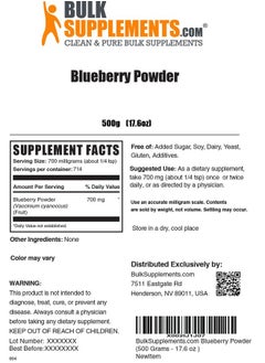 BULKSUPPLEMENTS.COM Blueberry Powder Wild Blueberry Powder Anthocyanin Supplement Wild Blueberries Fruit Powder Blueberry Supplement Blueberry Powder For Baking (500 Grams 1.1 Lbs)  - Image 3