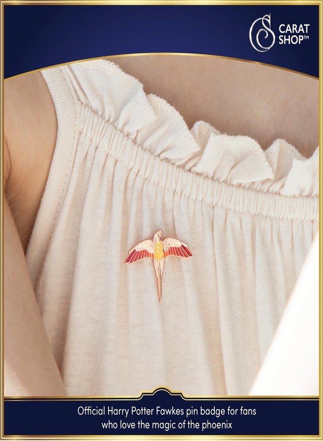 Harry Potter Official Rose Gold Plated Fawkes Pin Badge HPPB0113 - Image 2